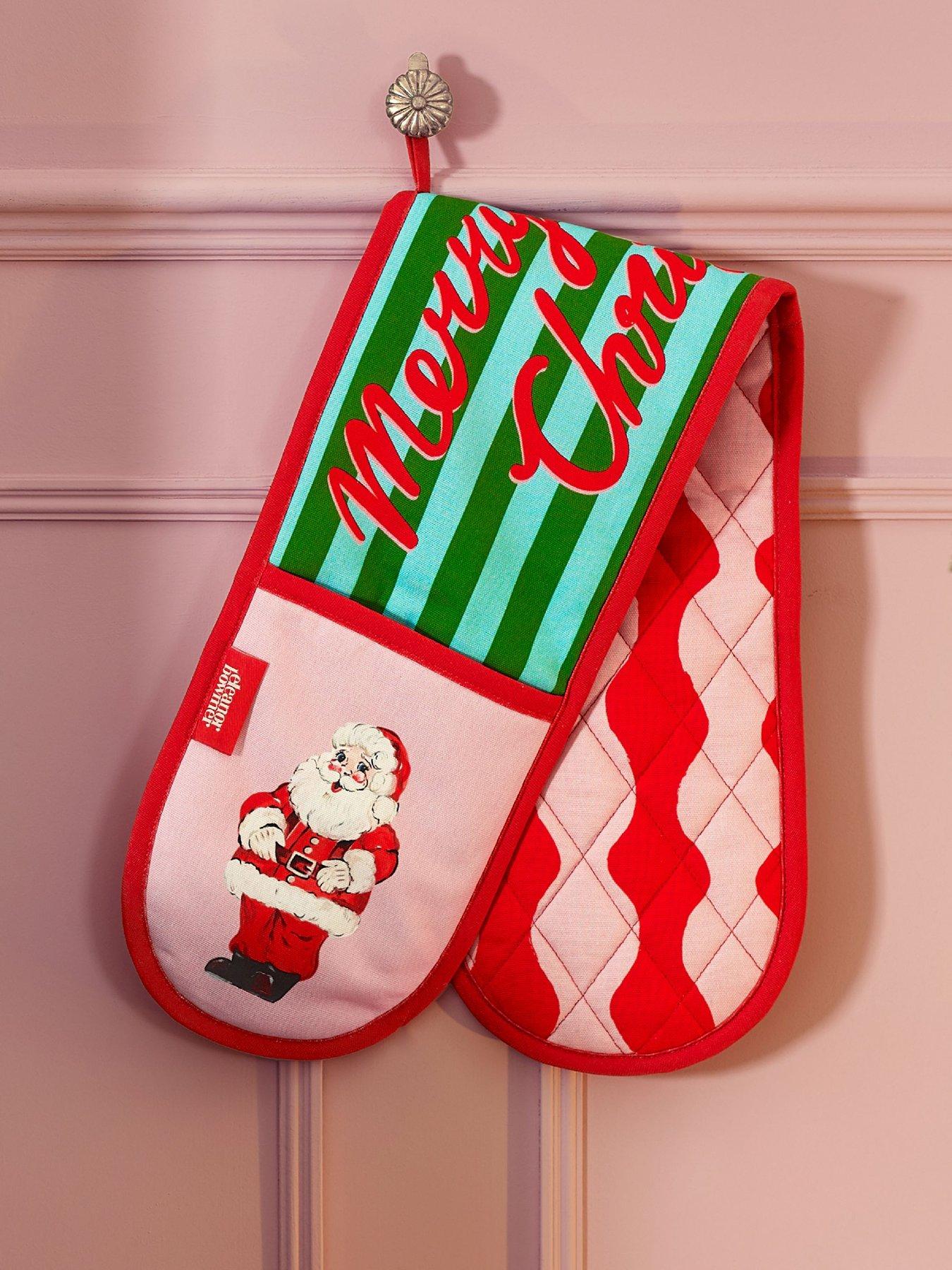Eleanor Bowmer 100% Cotton Santa Double Oven Glove