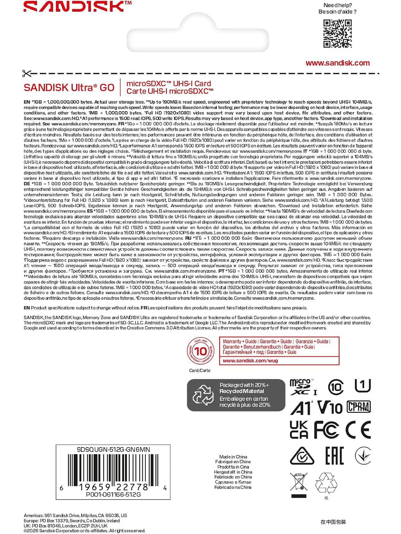 Image 4 of 4 of SanDisk SanDisk Ultra microSDXC 512GB + SD Adapter