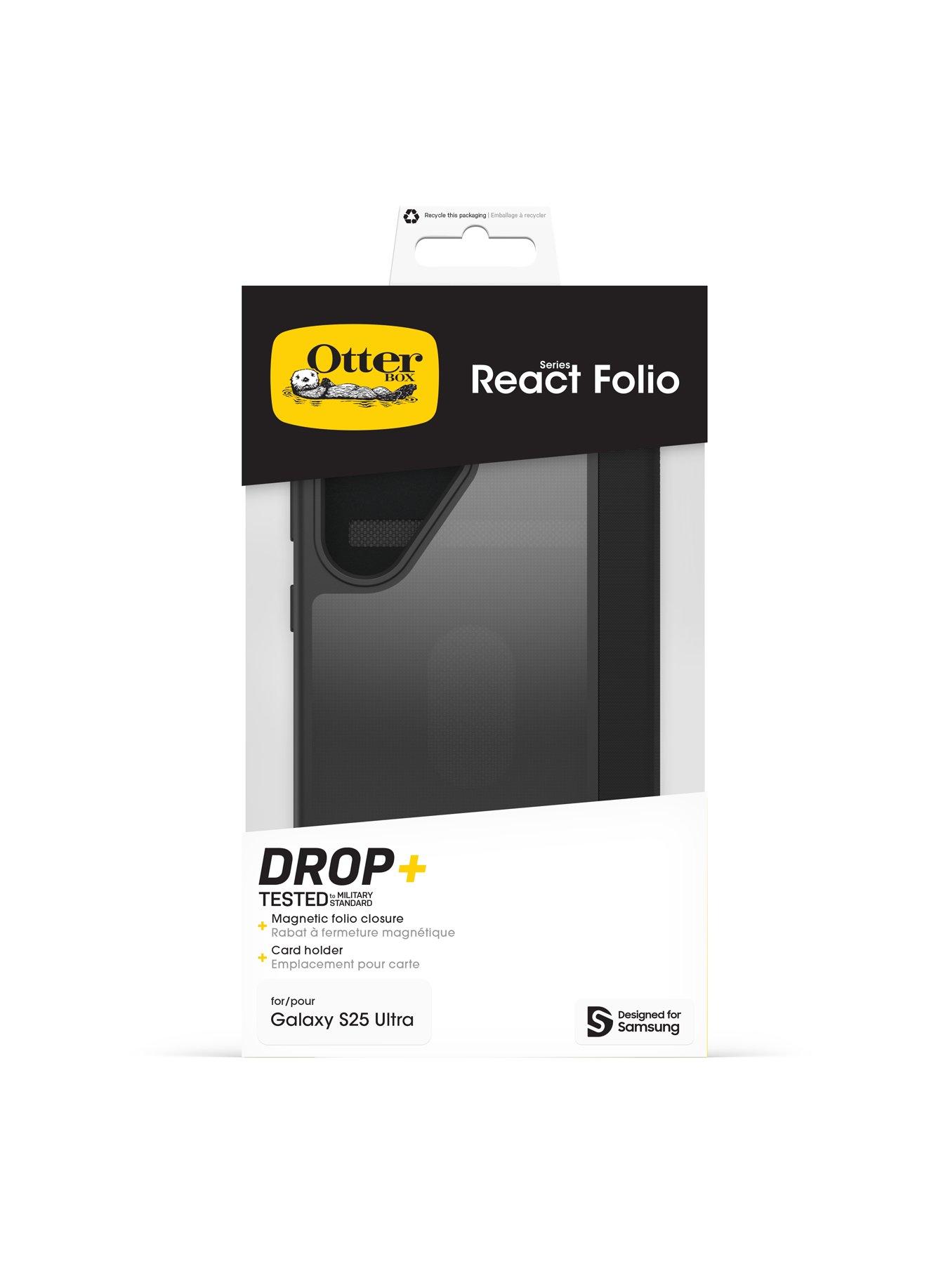 Image 6 of 6 of Otterbox OtterBox React Folio Samsung Galaxy S25 Ultra case Black Crystal - clear/black
