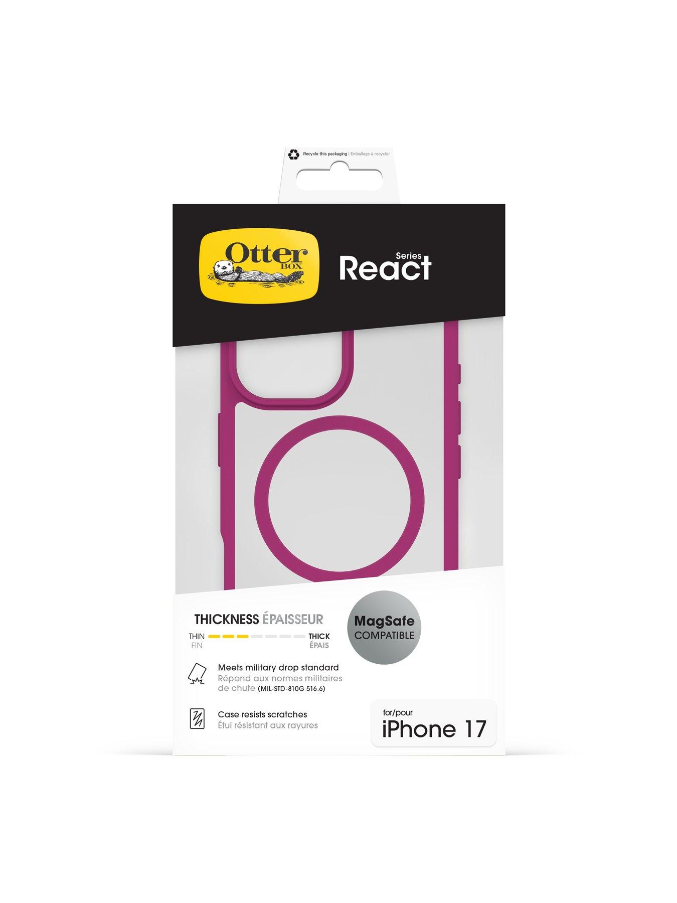 Image 5 of 5 of Otterbox React MagSafe Apple iPhone 17 case Rose Crystal - clear/pink