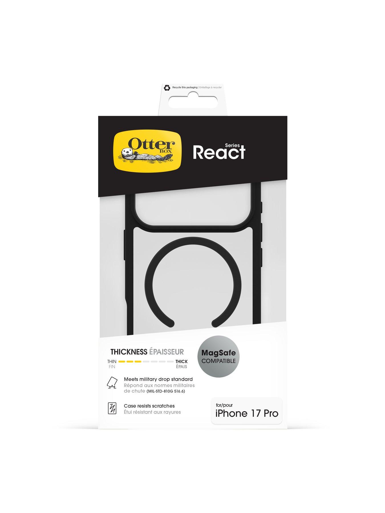 Image 5 of 5 of Otterbox React MagSafe Apple iPhone 17 Pro case Black Crystal - clear/black