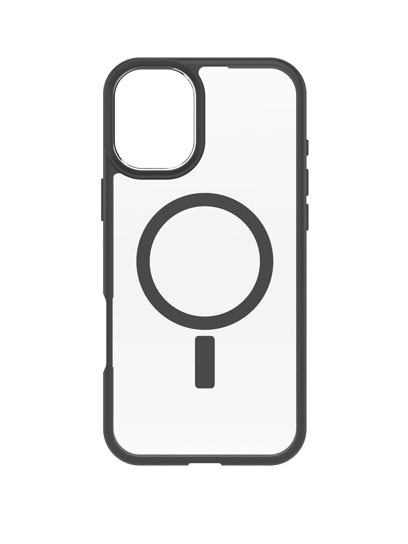 Image 1 of 7 of Otterbox React MagSafe Apple iPhone 16 Plus case Black Crystal - clear/black