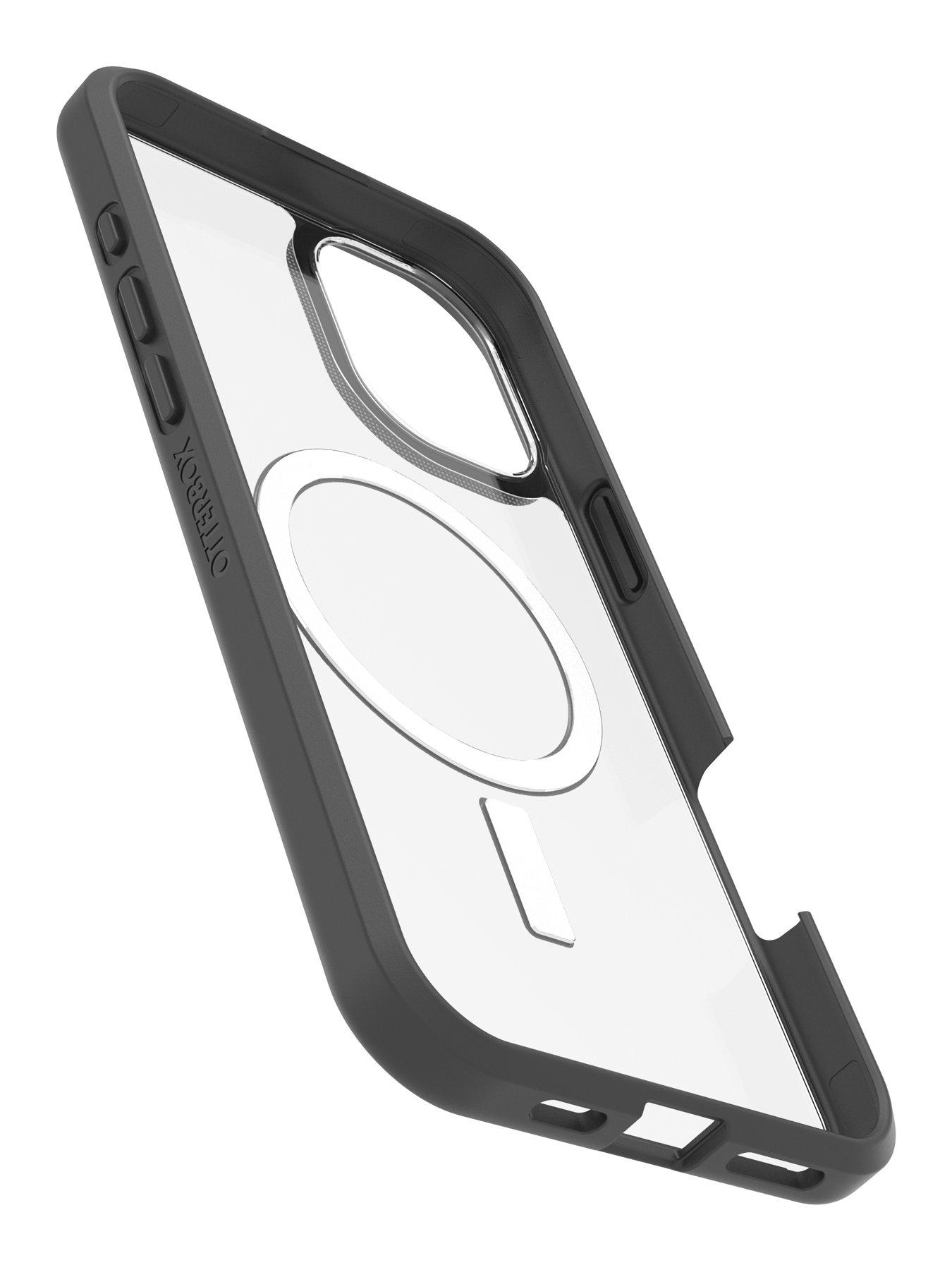 Image 3 of 7 of Otterbox React MagSafe Apple iPhone 16 Plus case Black Crystal - clear/black