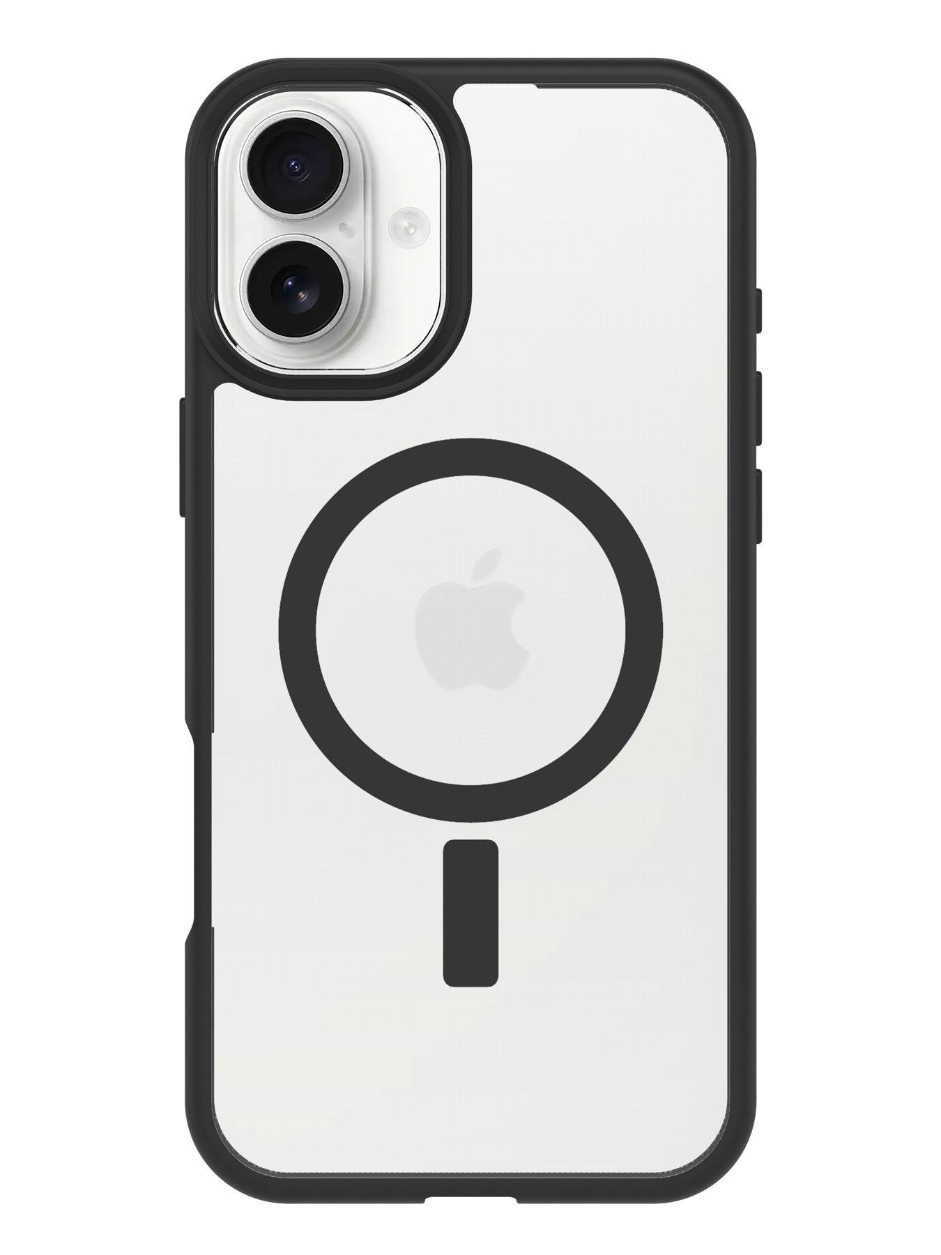 Image 5 of 7 of Otterbox React MagSafe Apple iPhone 16 Plus case Black Crystal - clear/black