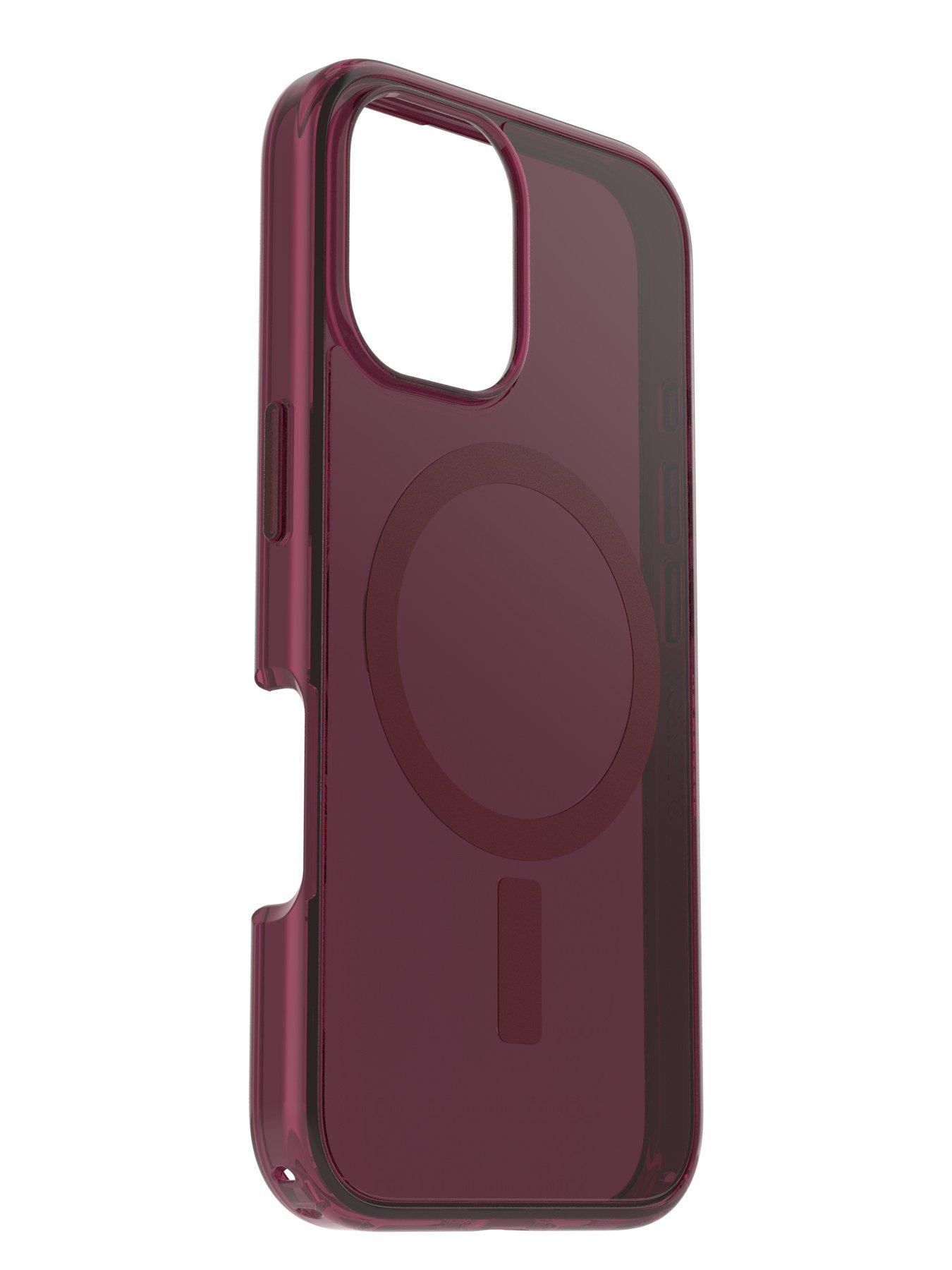 Image 2 of 7 of Otterbox OtterBox Symmetry Clear MagSafe Apple iPhone 16 case Up Beet - red