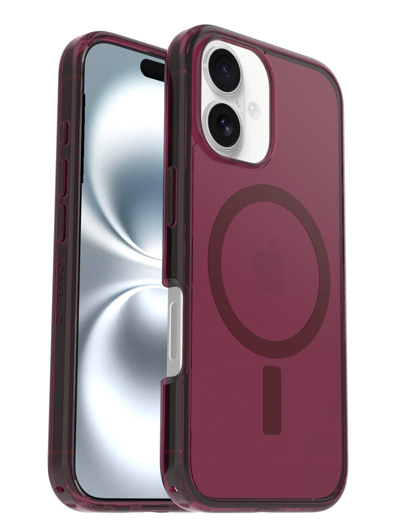 Image 6 of 7 of Otterbox OtterBox Symmetry Clear MagSafe Apple iPhone 16 case Up Beet - red