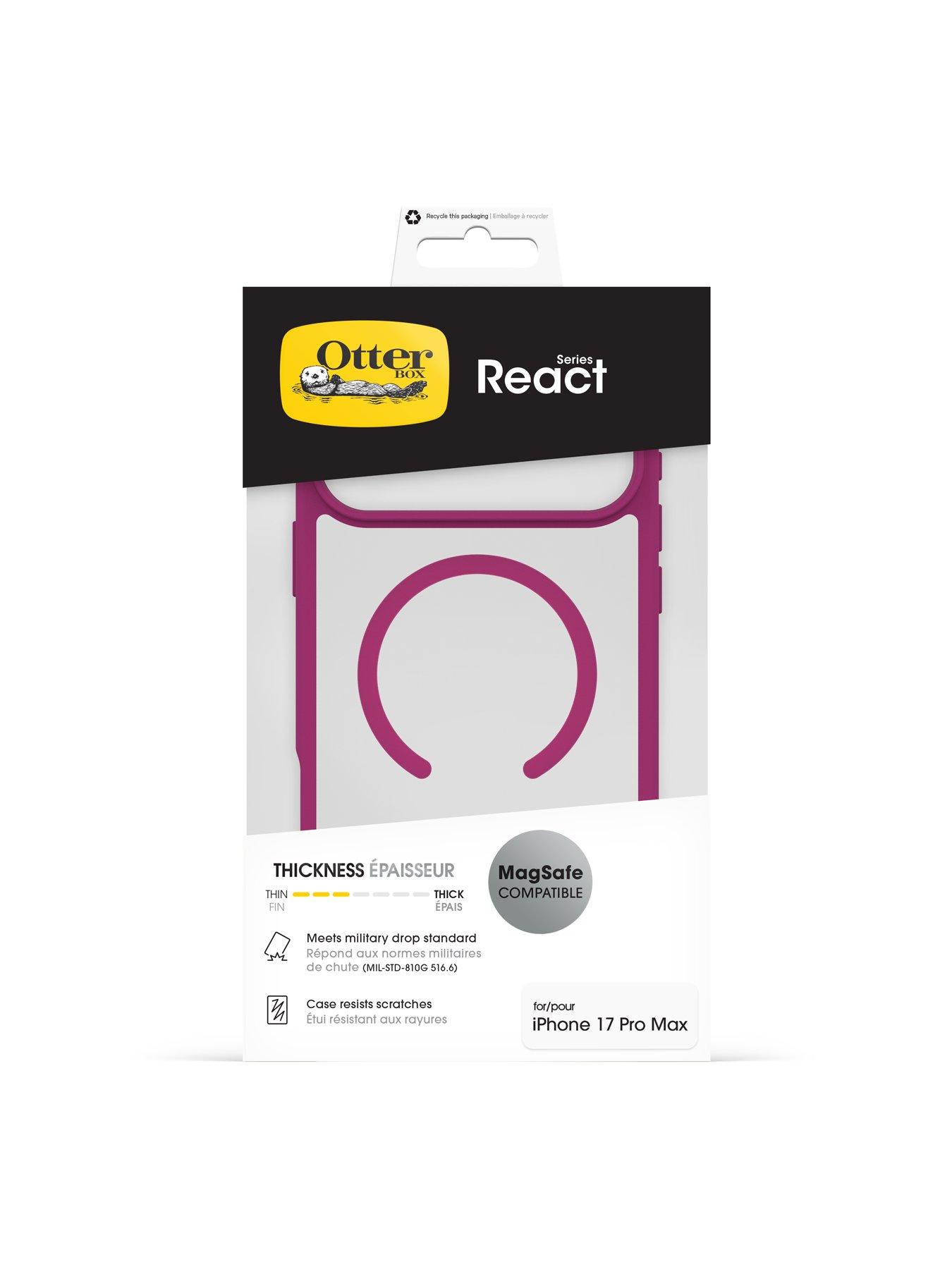 Image 5 of 5 of Otterbox React MagSafe Apple iPhone 17 Pro Max case Rose Crystal - clear/pink