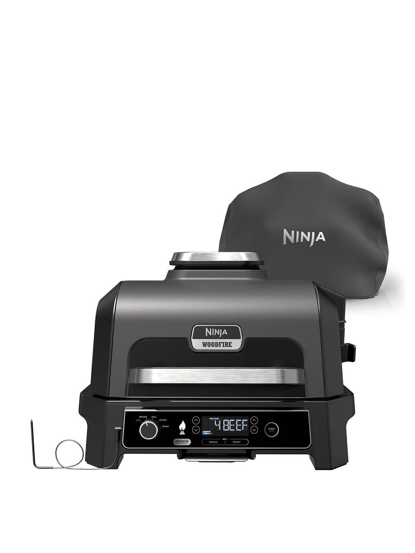 NINJA Ninja Woodfire Pro XL Electric BBQ Grill & Smoker with Smart Cook System with Cover OG853UK