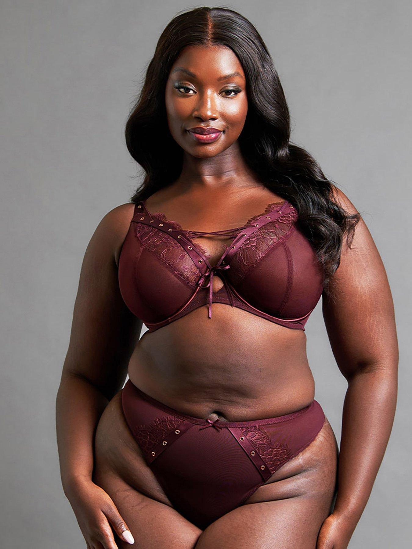 Curvy Kate Scantilly by Curvy Kate Laced Up Plunge Bra - Merlot