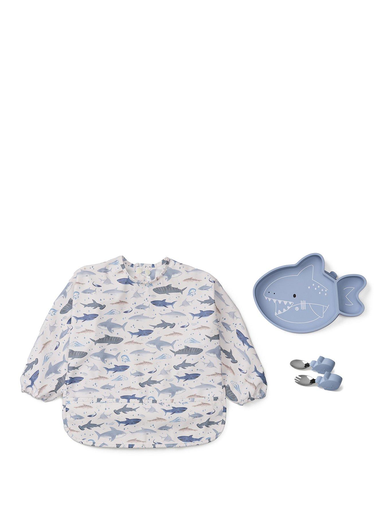 Image 2 of 7 of Lou Lou Lollipop Dinner Time Bundle - Sleeved Bib - Shark