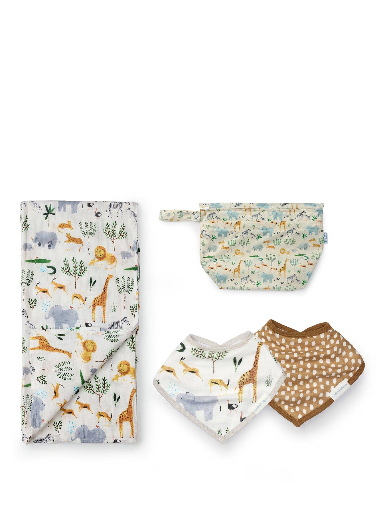 Image 2 of 7 of Lou Lou Lollipop Mixed Jungle Bundle - swaddle, bib, bag