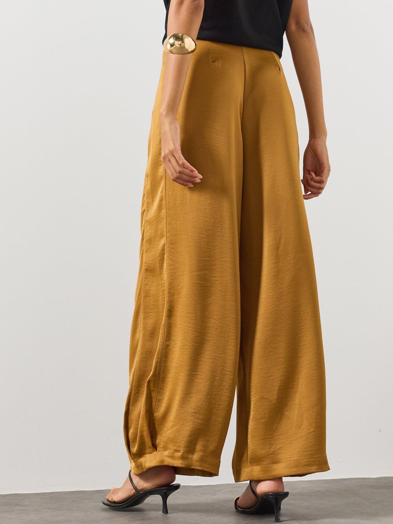 Image 2 of 5 of AllSaints Lola Cocoon Legged Pleated Trousers - Brown