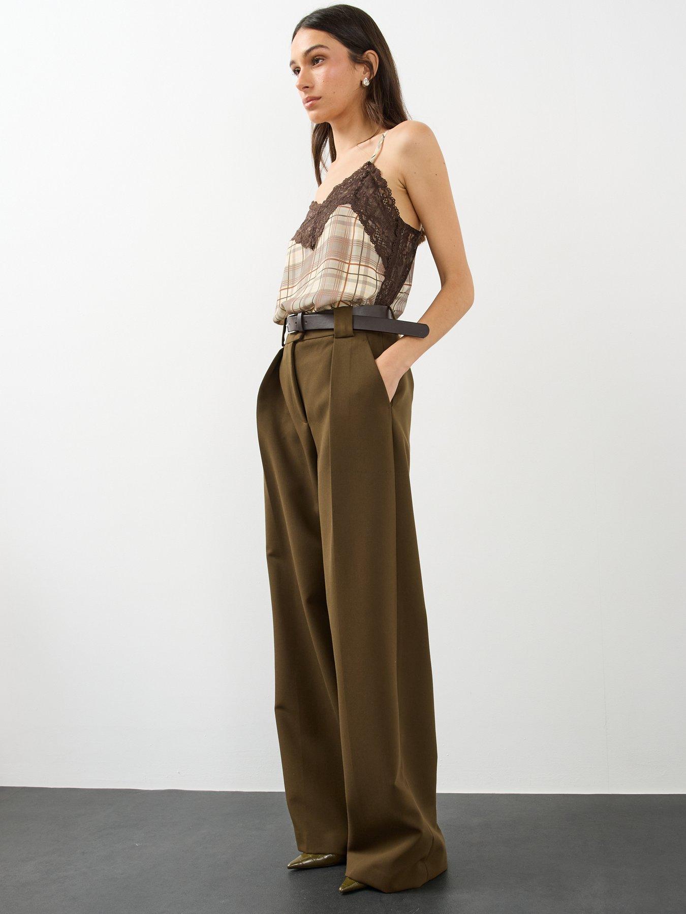 Image 6 of 6 of The Very Collection Lace Trim Checked Cami