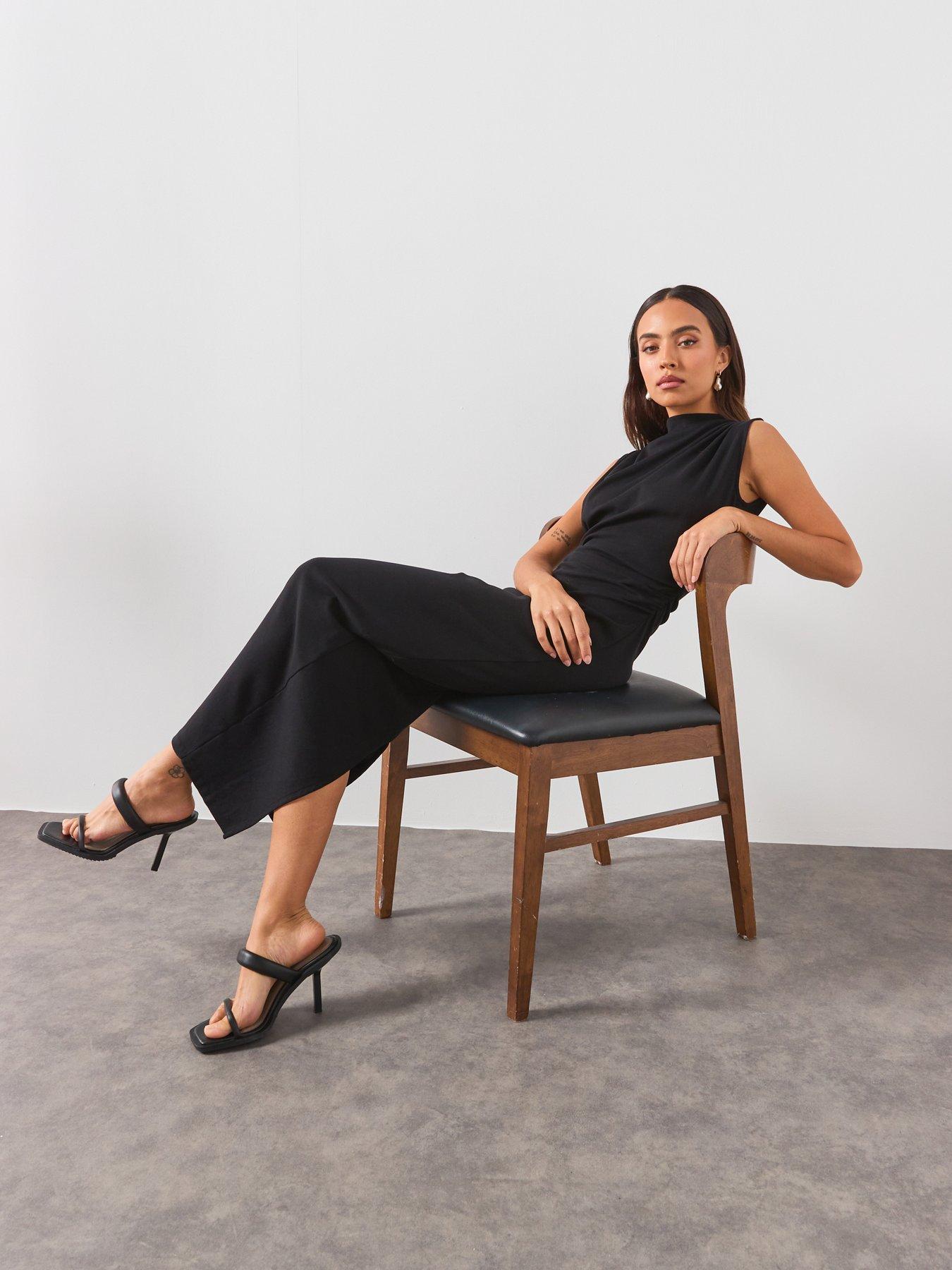 Image 4 of 6 of AllSaints Katarina Cowl Maxi Dress - Black