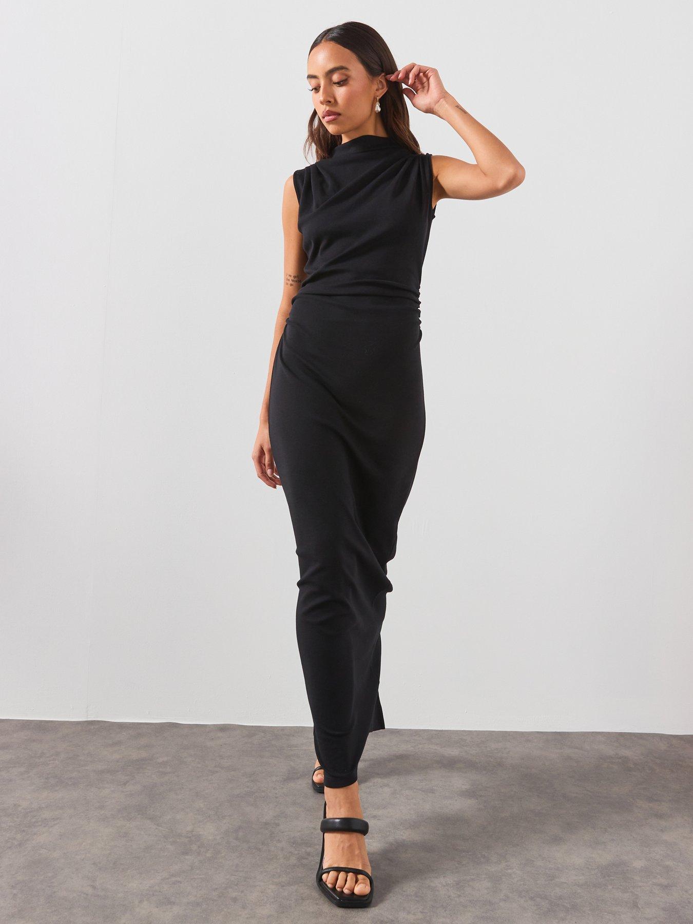 Image 6 of 6 of AllSaints Katarina Cowl Maxi Dress - Black