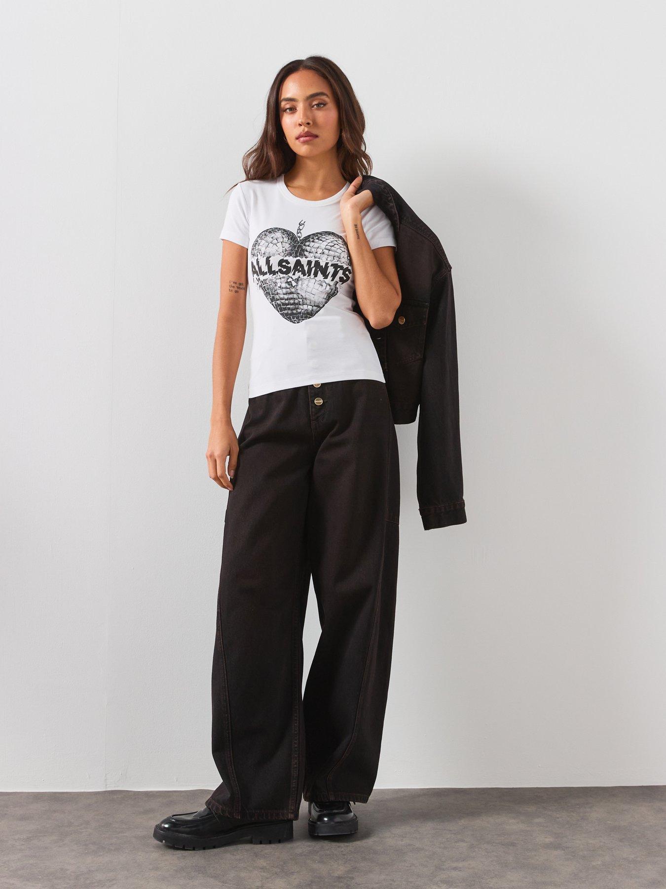 Image 5 of 6 of AllSaints Carter Barrel Leg Denim Jeans - Brown