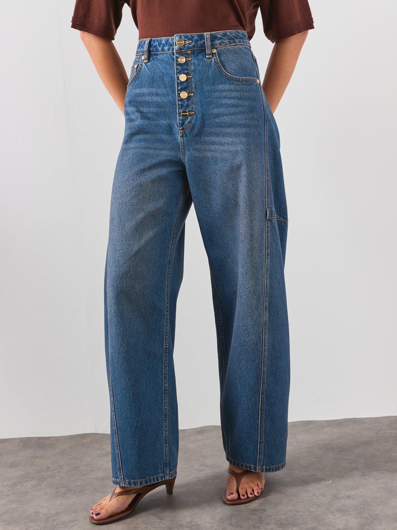 AllSaints Carter Barrel Leg Denim Jeans - Tinted Indigo