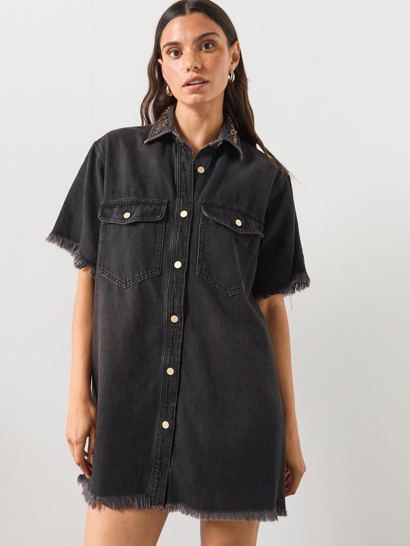 AllSaints Denim Mini Dress - Brown