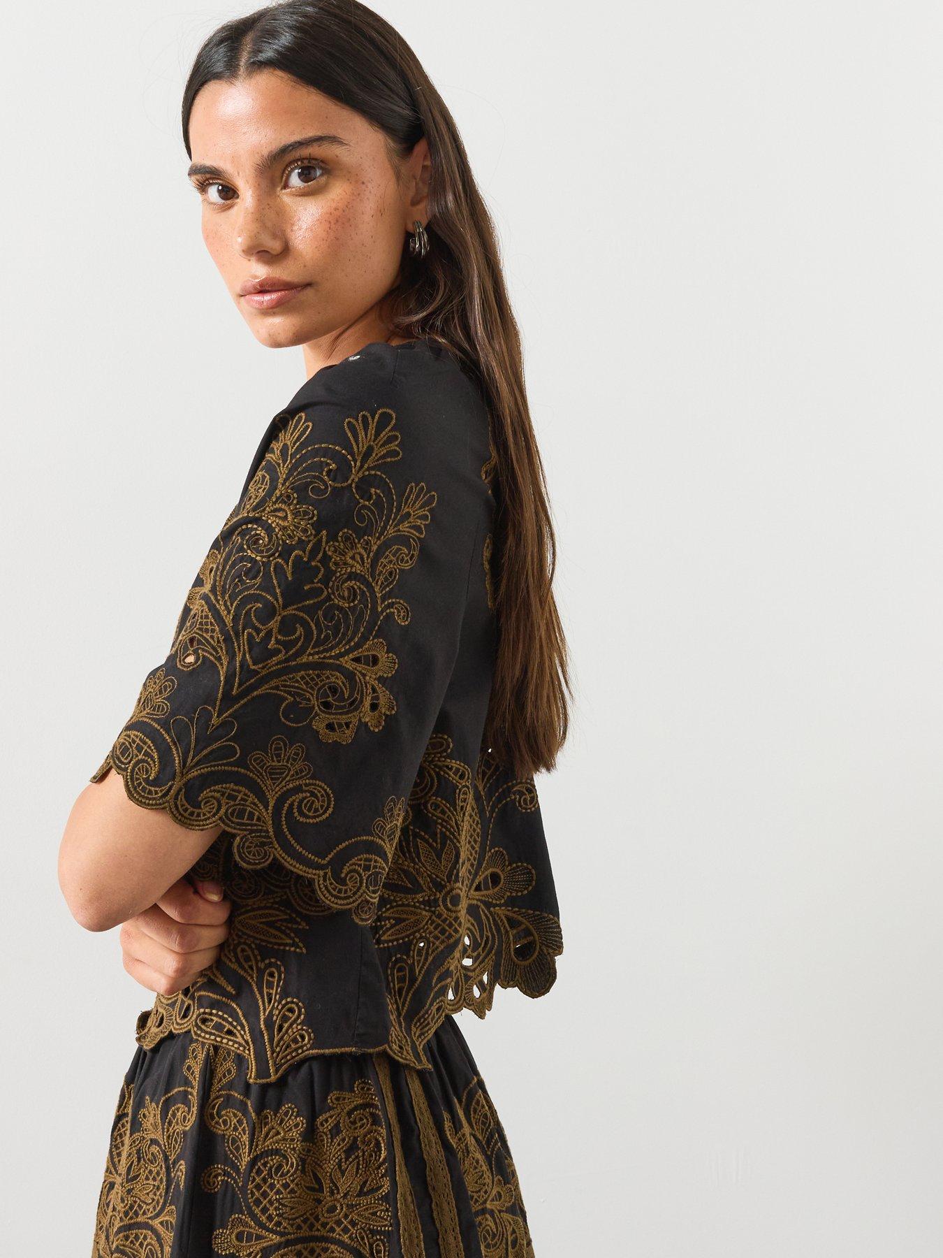 Image 2 of 5 of AllSaints Miriam Emb Top