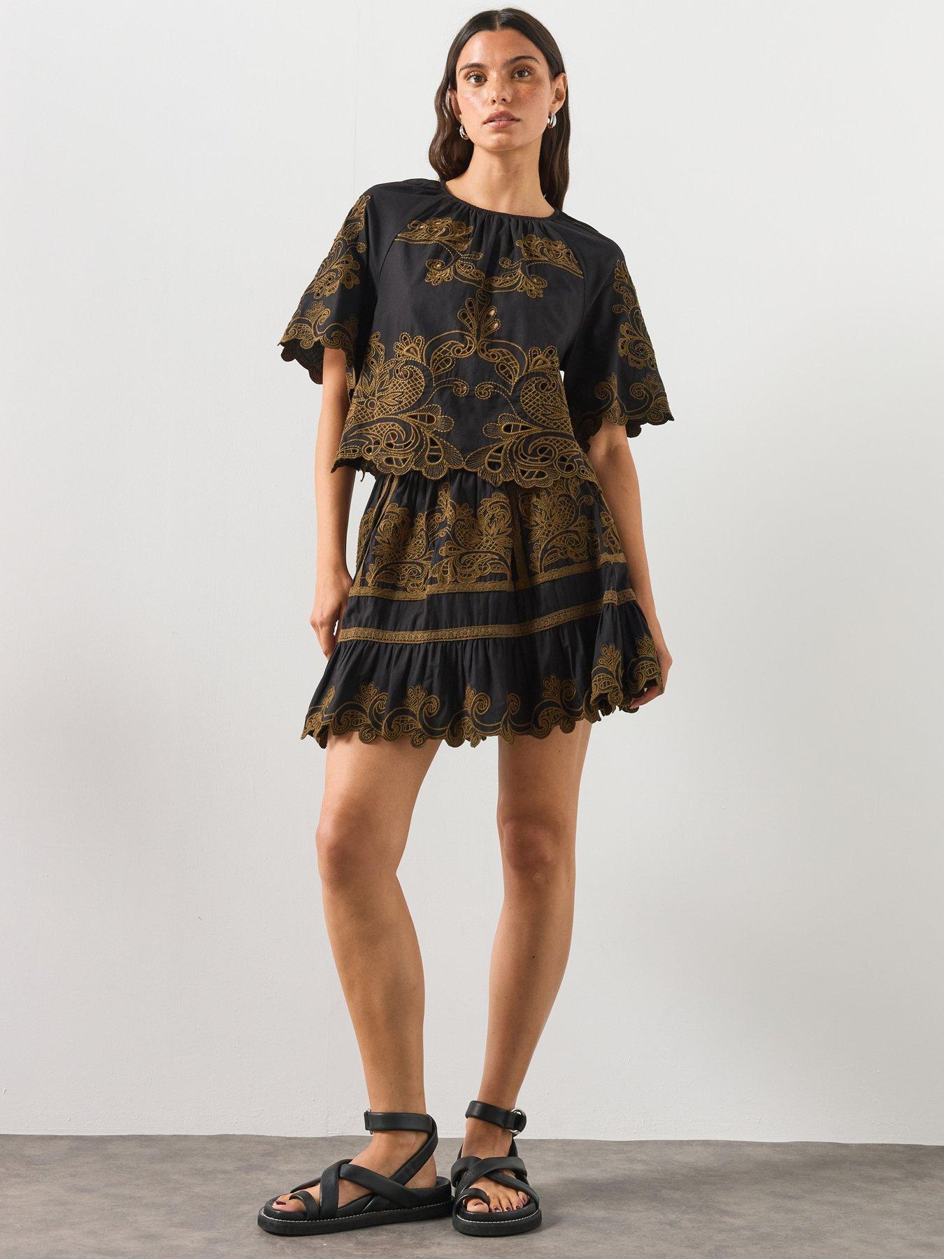 Image 3 of 5 of AllSaints Miriam Emb Top