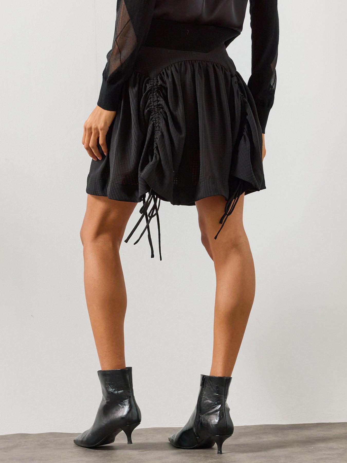 Image 2 of 4 of AllSaints Aria Check Skirt - Black