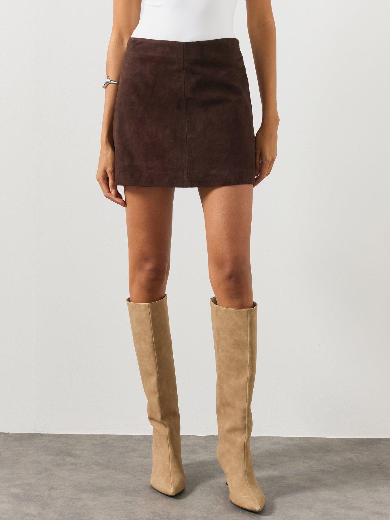 AllSaints Renai Suede Skirt
