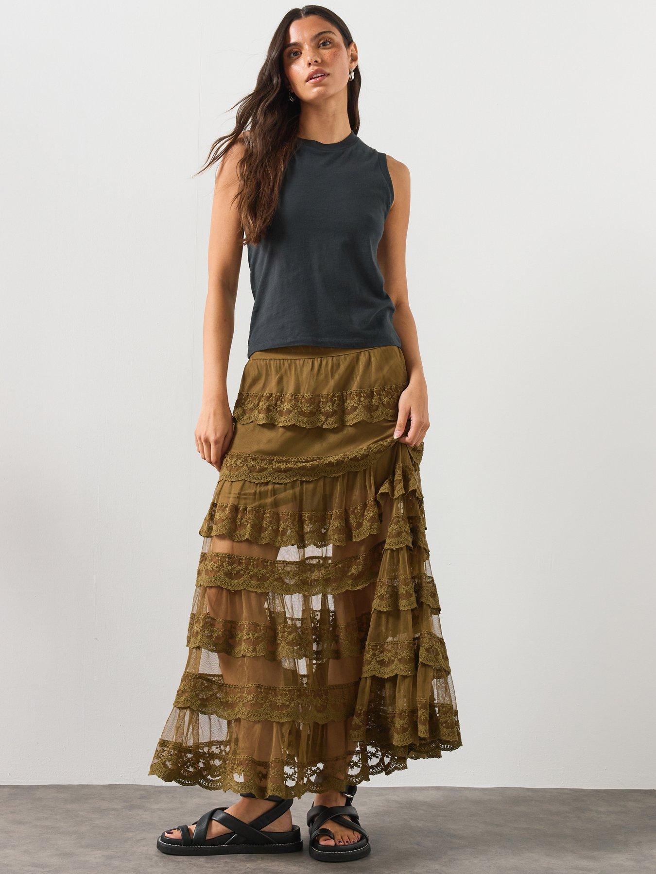 AllSaints Maggie Skirt - Khaki