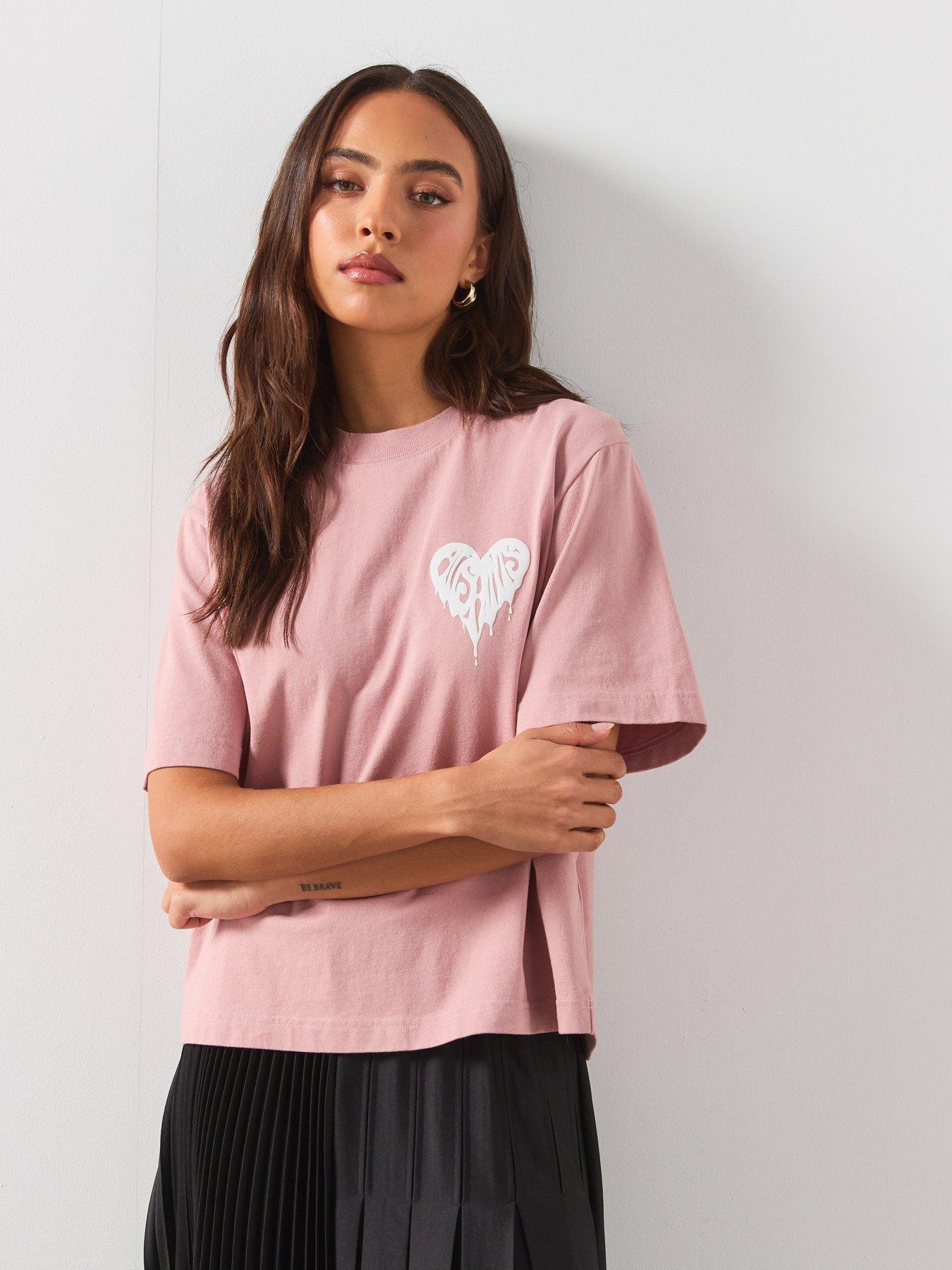 Image 6 of 6 of AllSaints Graphic Crew Neck Top - Pink