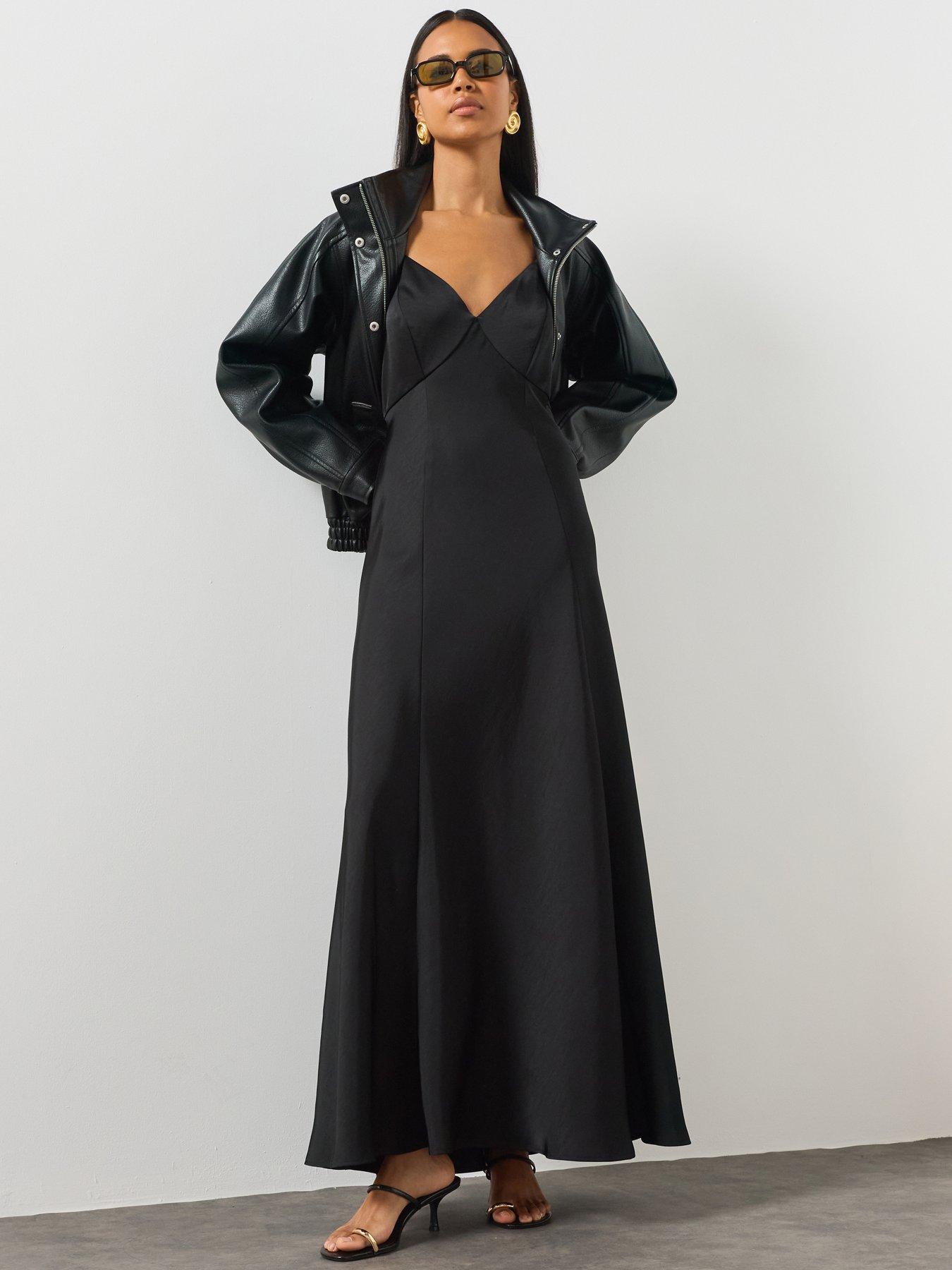 AllSaints Irina Maxi Slip Dress - Black
