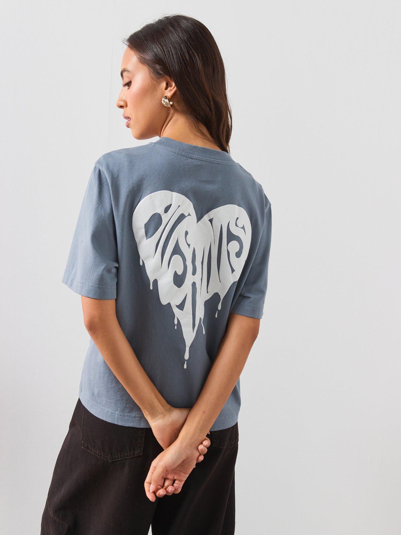 AllSaints Lisa Trip Graphic Boxy T-Shirt - Blue