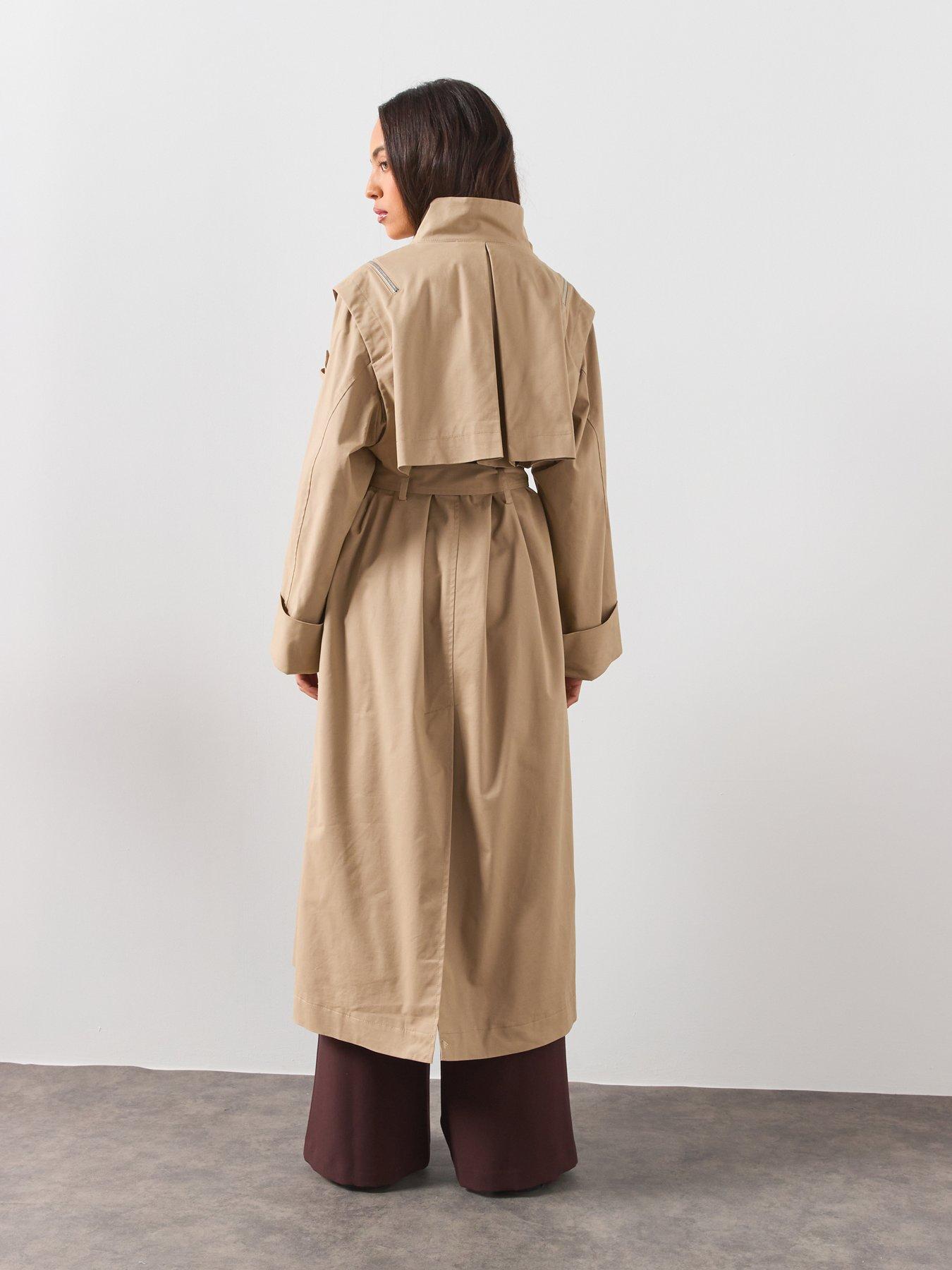 Image 2 of 6 of AllSaints Clayton Relaxed Fit Trench Coat - Grey