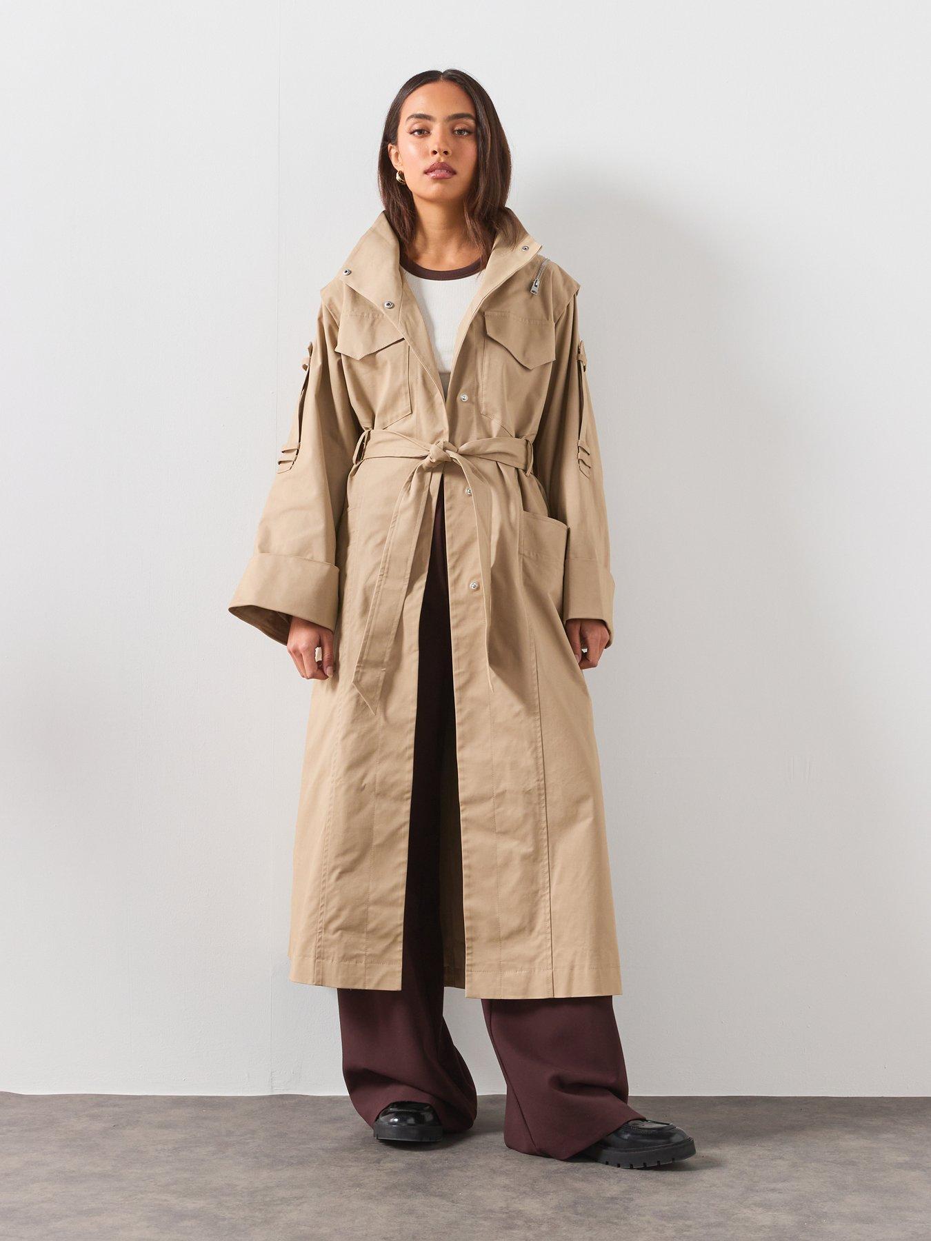 Image 3 of 6 of AllSaints Clayton Relaxed Fit Trench Coat - Grey