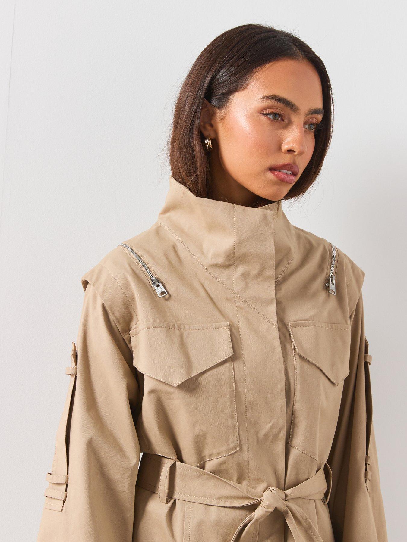 Image 4 of 6 of AllSaints Clayton Relaxed Fit Trench Coat - Grey
