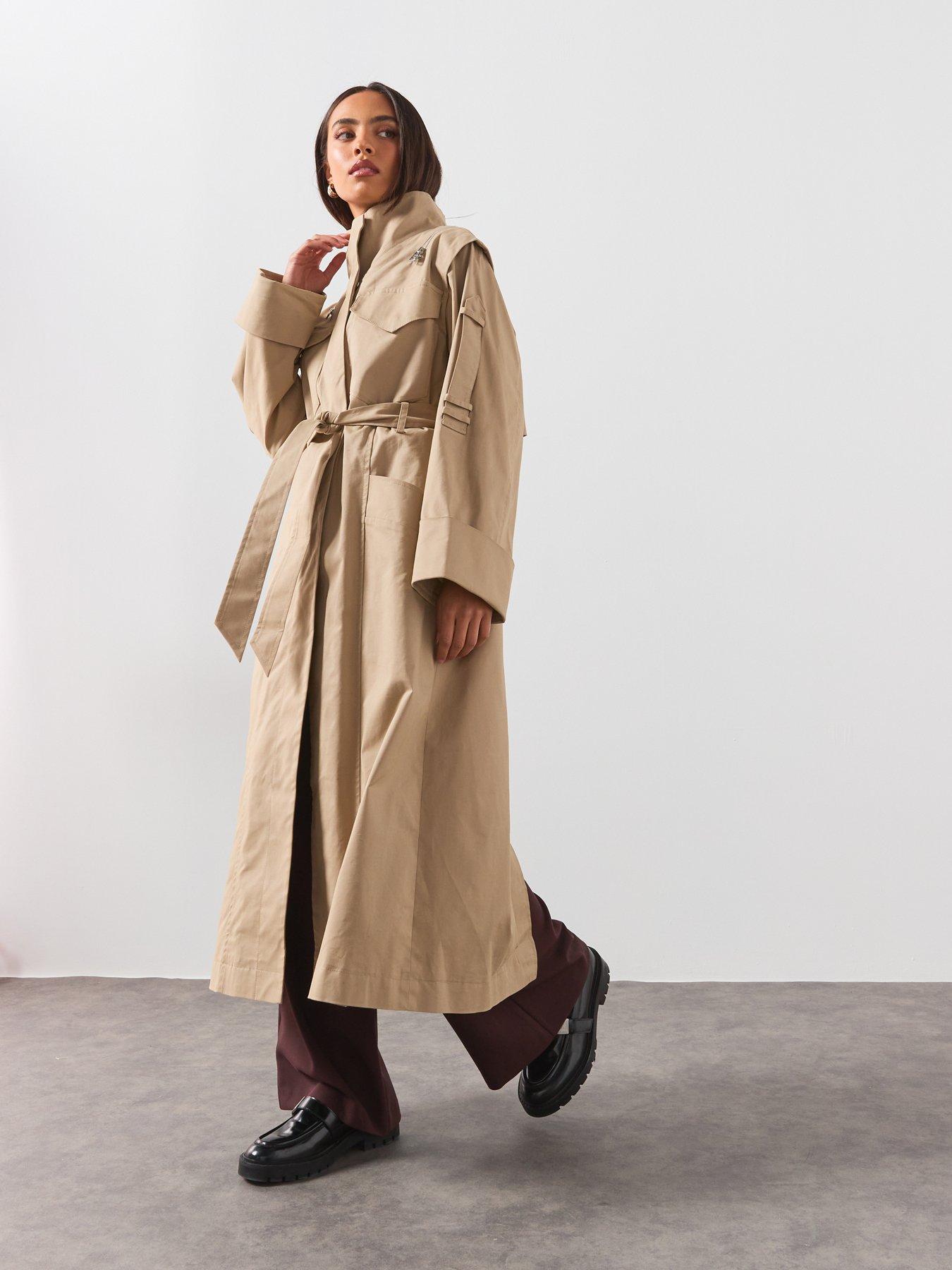Image 5 of 6 of AllSaints Clayton Relaxed Fit Trench Coat - Grey