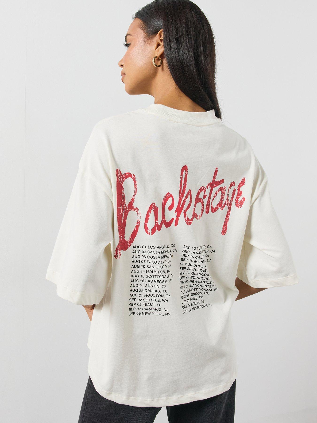 Image 2 of 4 of AllSaints Womens Reflect Amelia Graphic Oversized T-Shirt - White