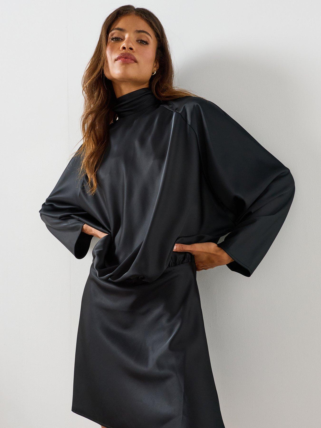 Mango Satin Dress With Bow