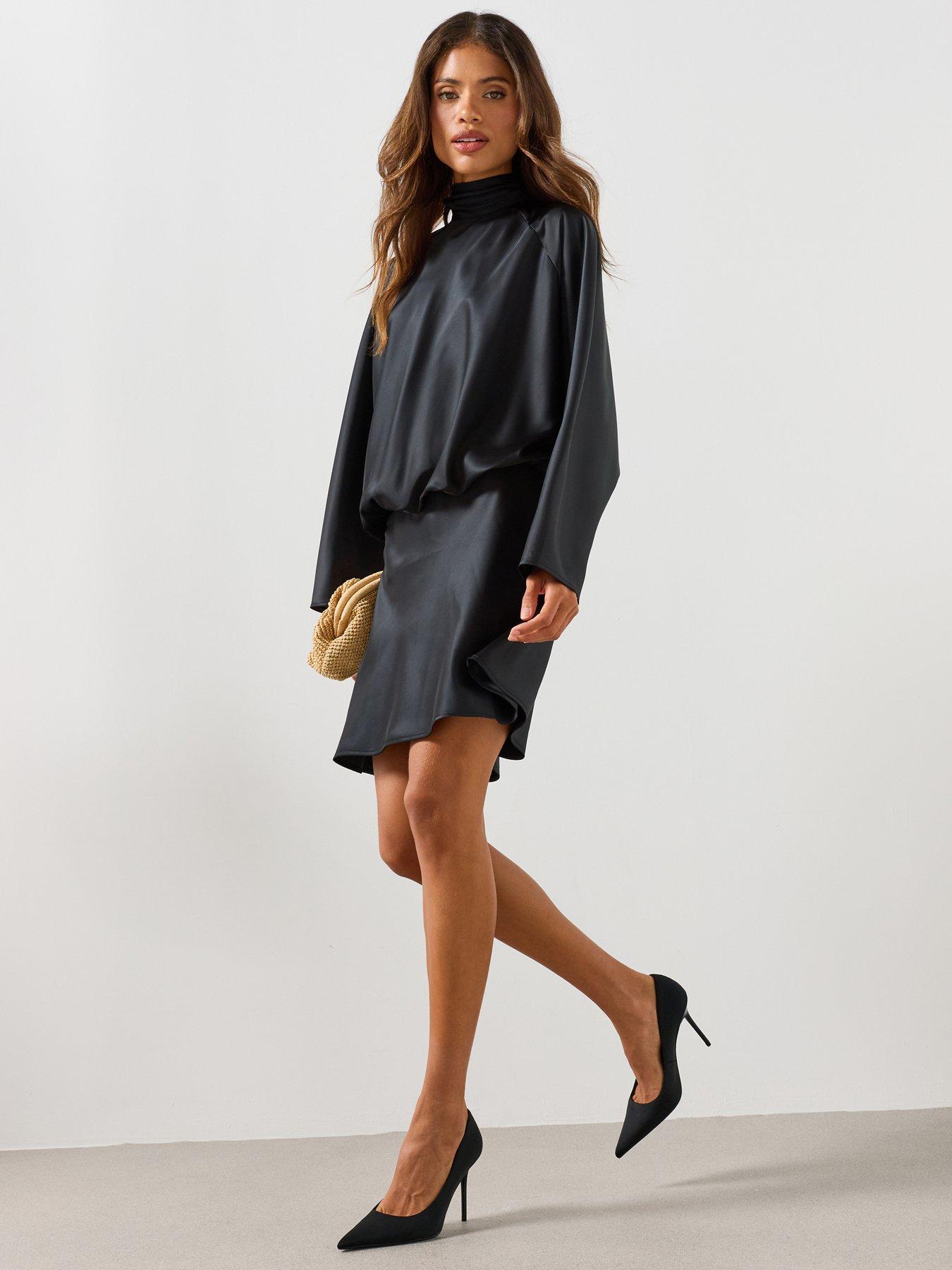 Mango Satin Dress With Bow