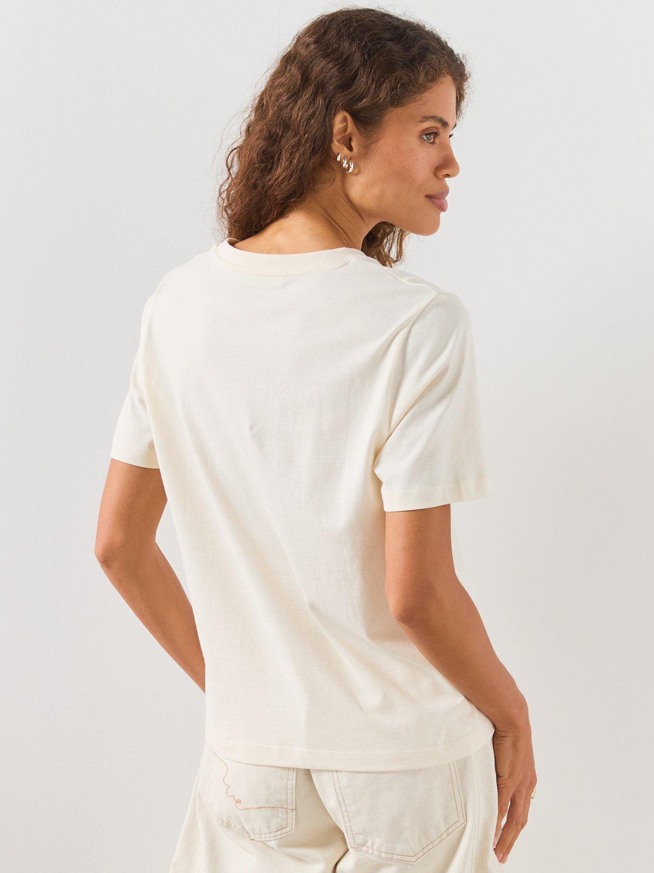 Image 2 of 6 of Mango Printed Cotton-Blend T-Shirt - White