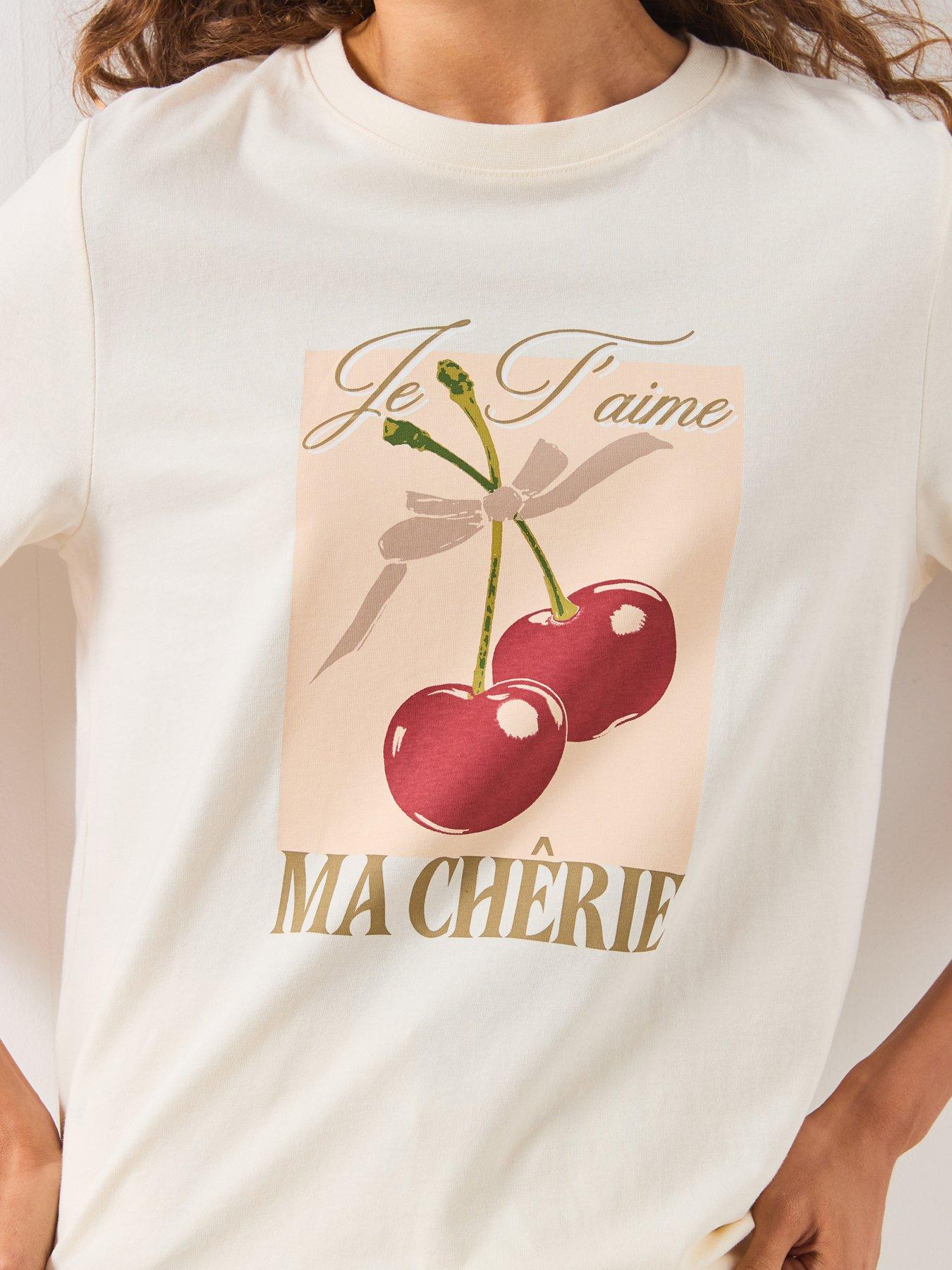 Image 4 of 6 of Mango Printed Cotton-Blend T-Shirt - White