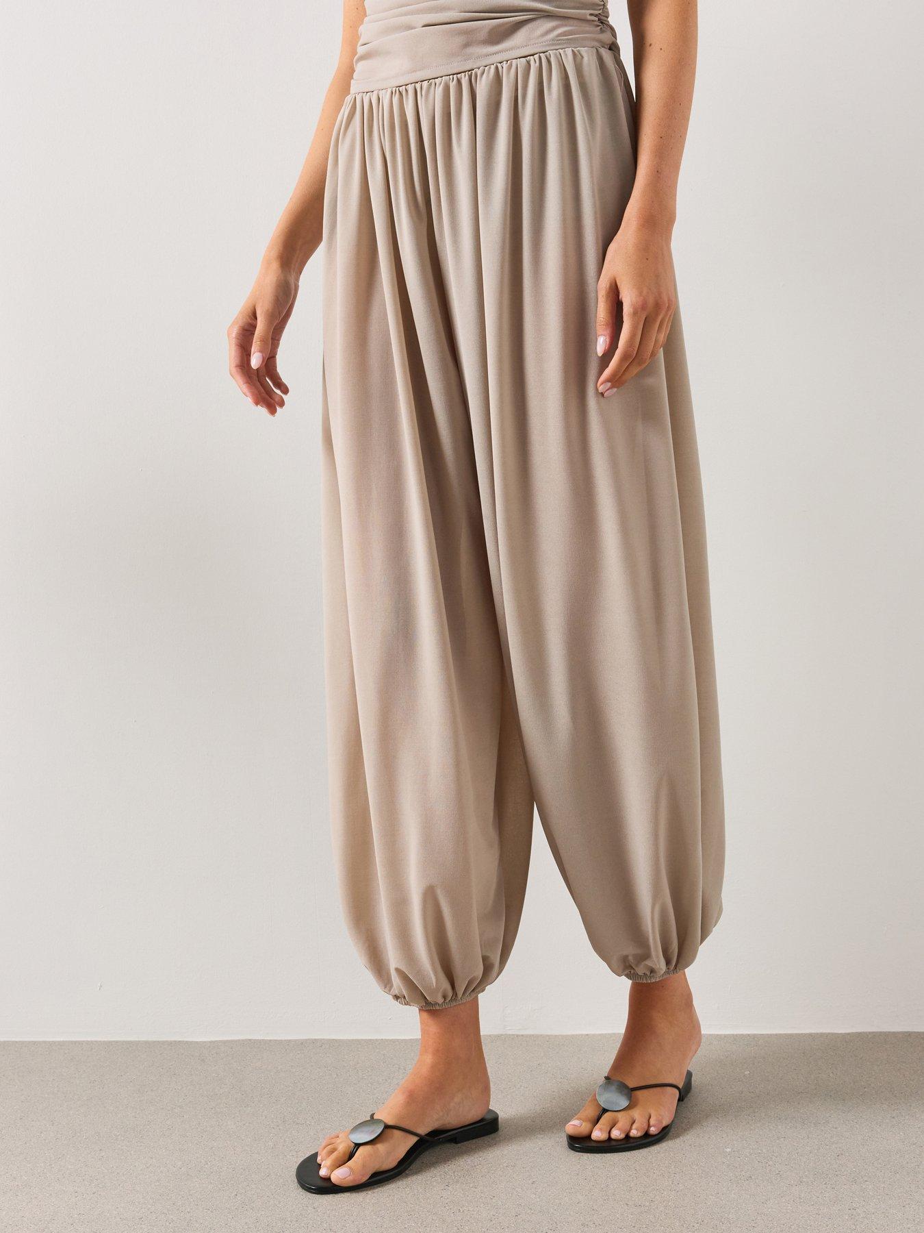 Mango Mid-Rise Harem Co-Ord Pants - Grey