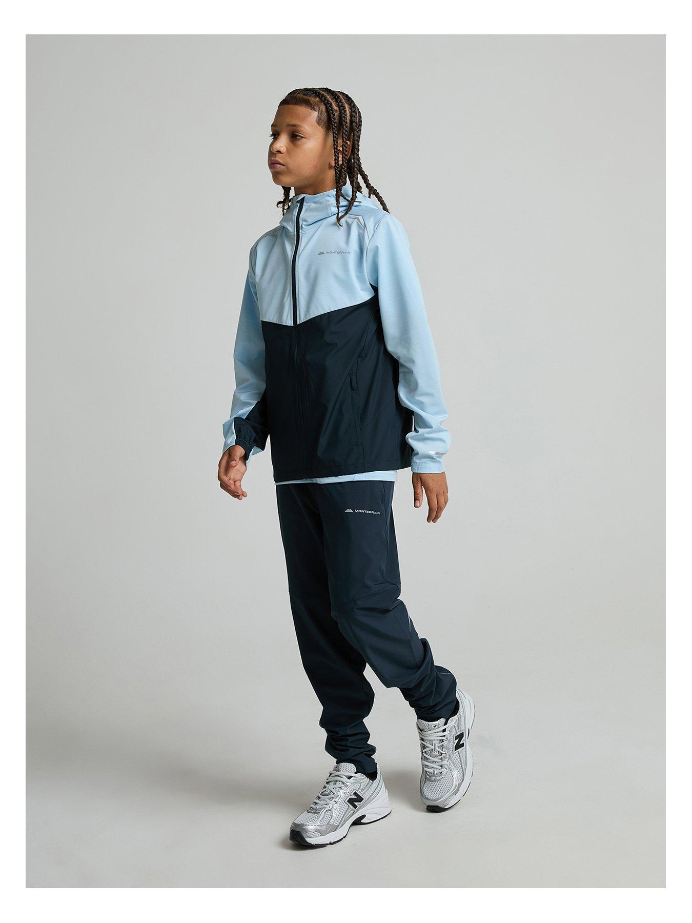 Image 2 of 5 of Monterrain Kids' Colour Block Hooded Windbreaker Jacket - Blue