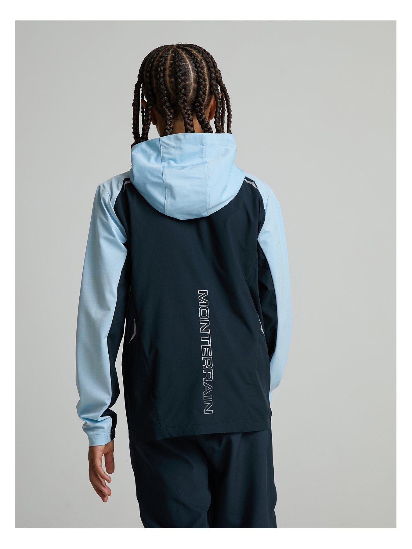 Image 3 of 5 of Monterrain Kids' Colour Block Hooded Windbreaker Jacket - Blue