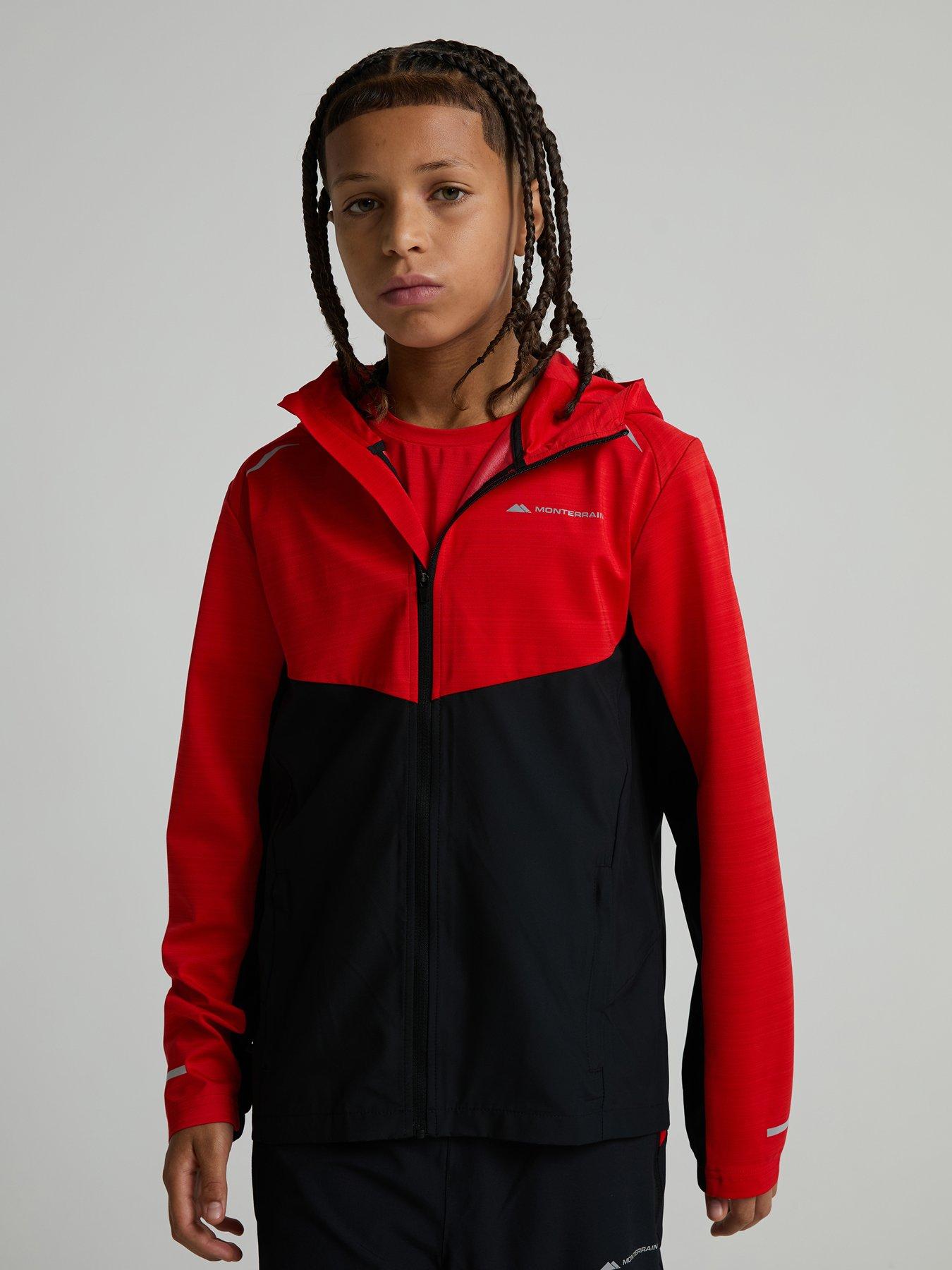 Monterrain Junior Bolt 3.0 Space Dye Windbreaker - Black/Red