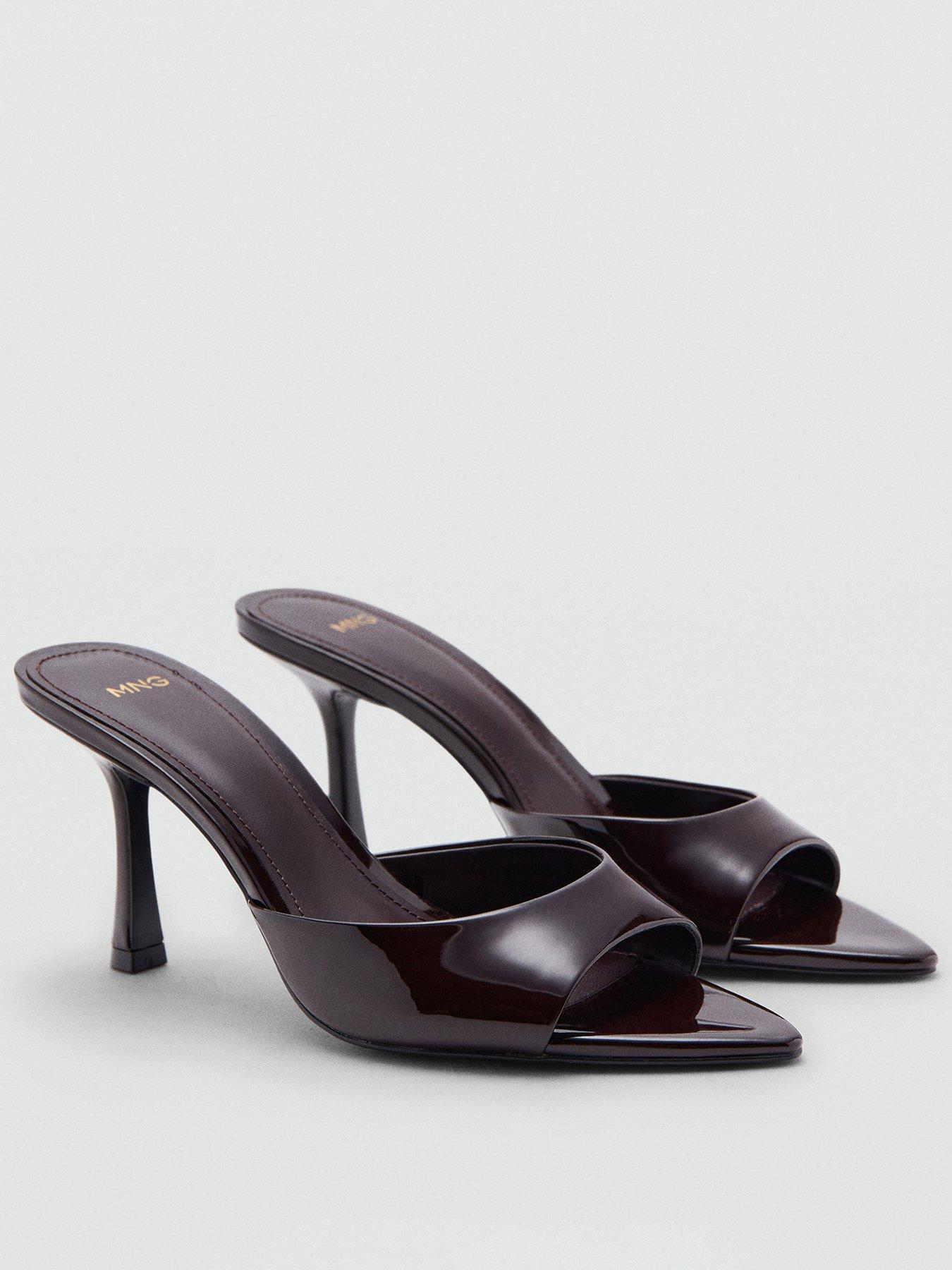 Image 1 of 4 of Mango Patent Leather High Heel Sandals - Red