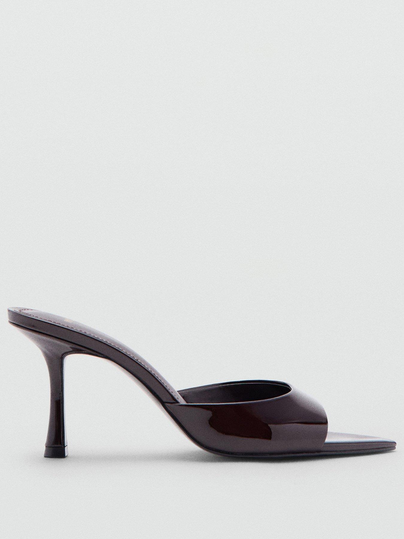 Image 2 of 4 of Mango Patent Leather High Heel Sandals - Red