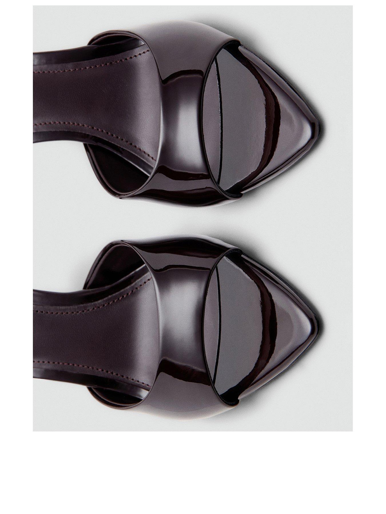 Image 3 of 4 of Mango Patent Leather High Heel Sandals - Red