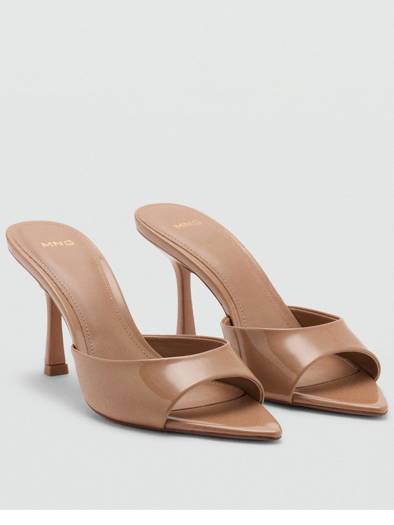 Mango Pointed Heel Sandals - Tan
