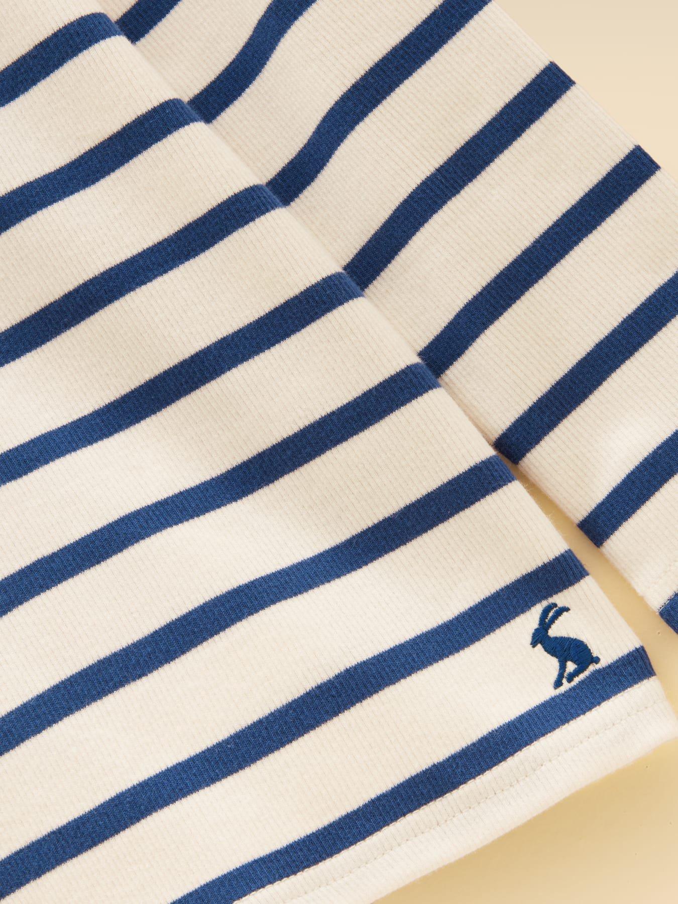 Image 4 of 4 of Joules Girls Frill Collar Stripe Long Sleeve T-Shirt - Cream