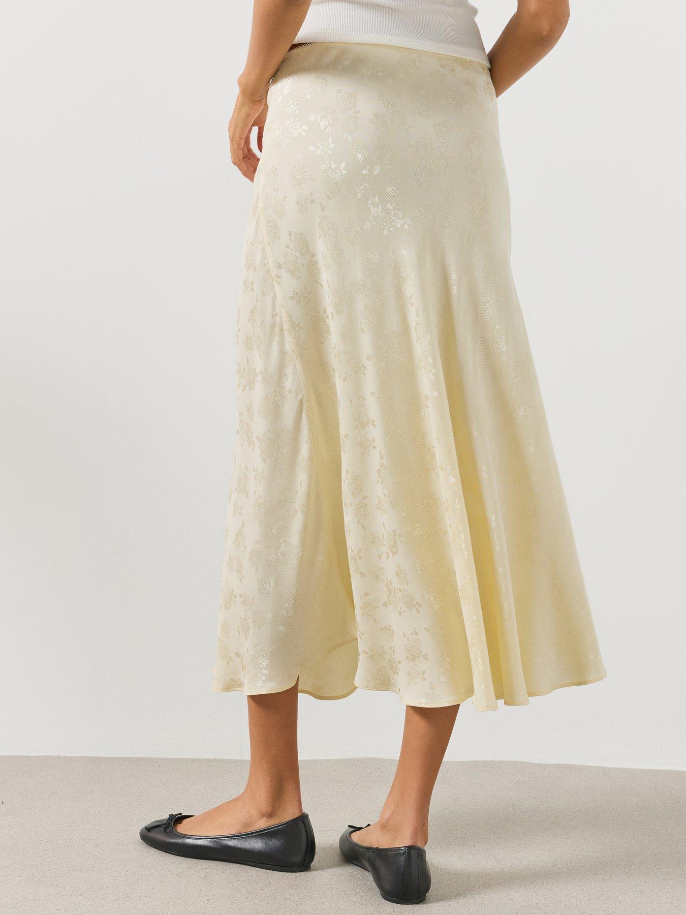Image 2 of 7 of Mango A Line Devor&eacute; Co Ord Skirt - Cream