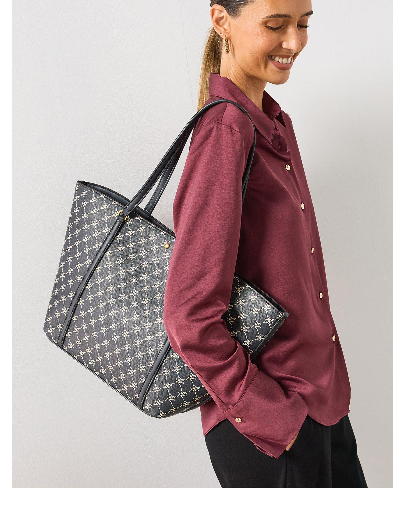 Mango Printed Logo Shopper Bag - Blue